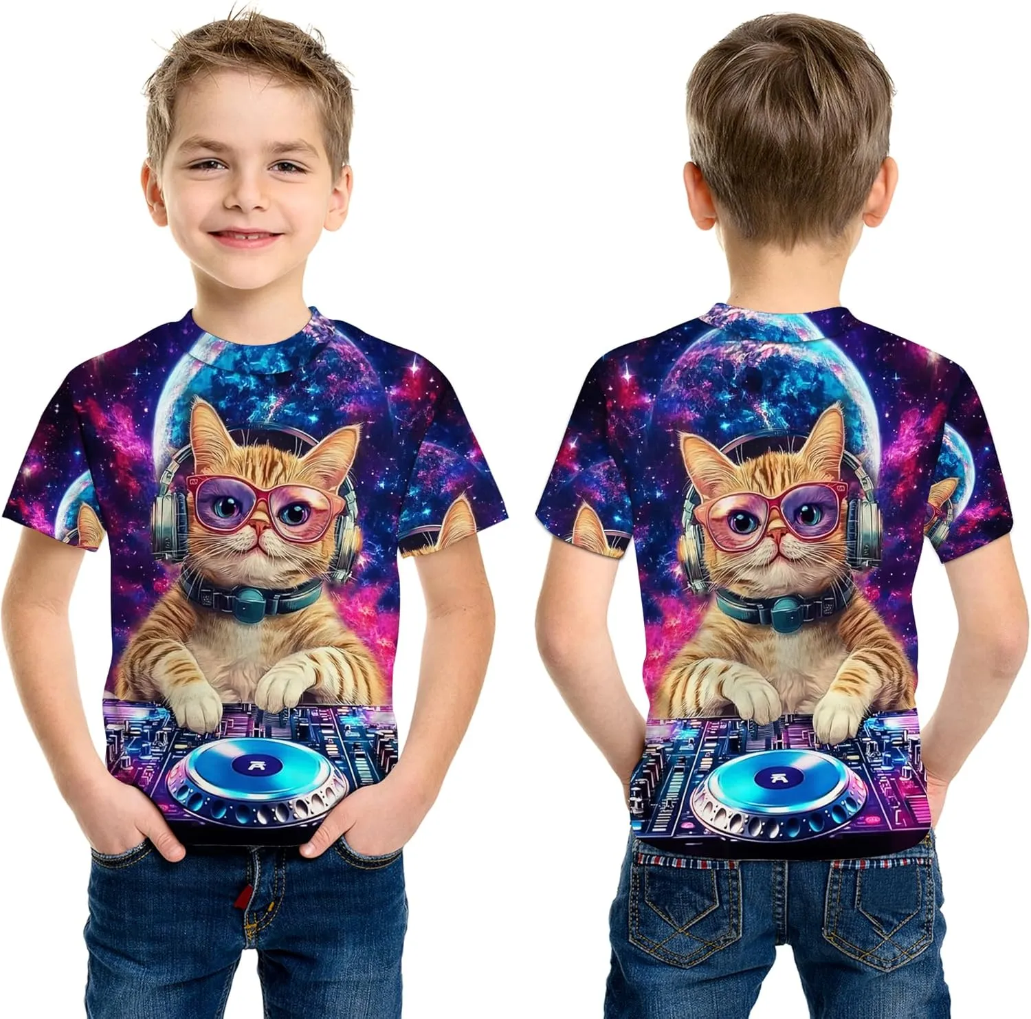 3D Graphic Boys Girls T Shirts, Crewneck Short Sleeve Tees for Teens
