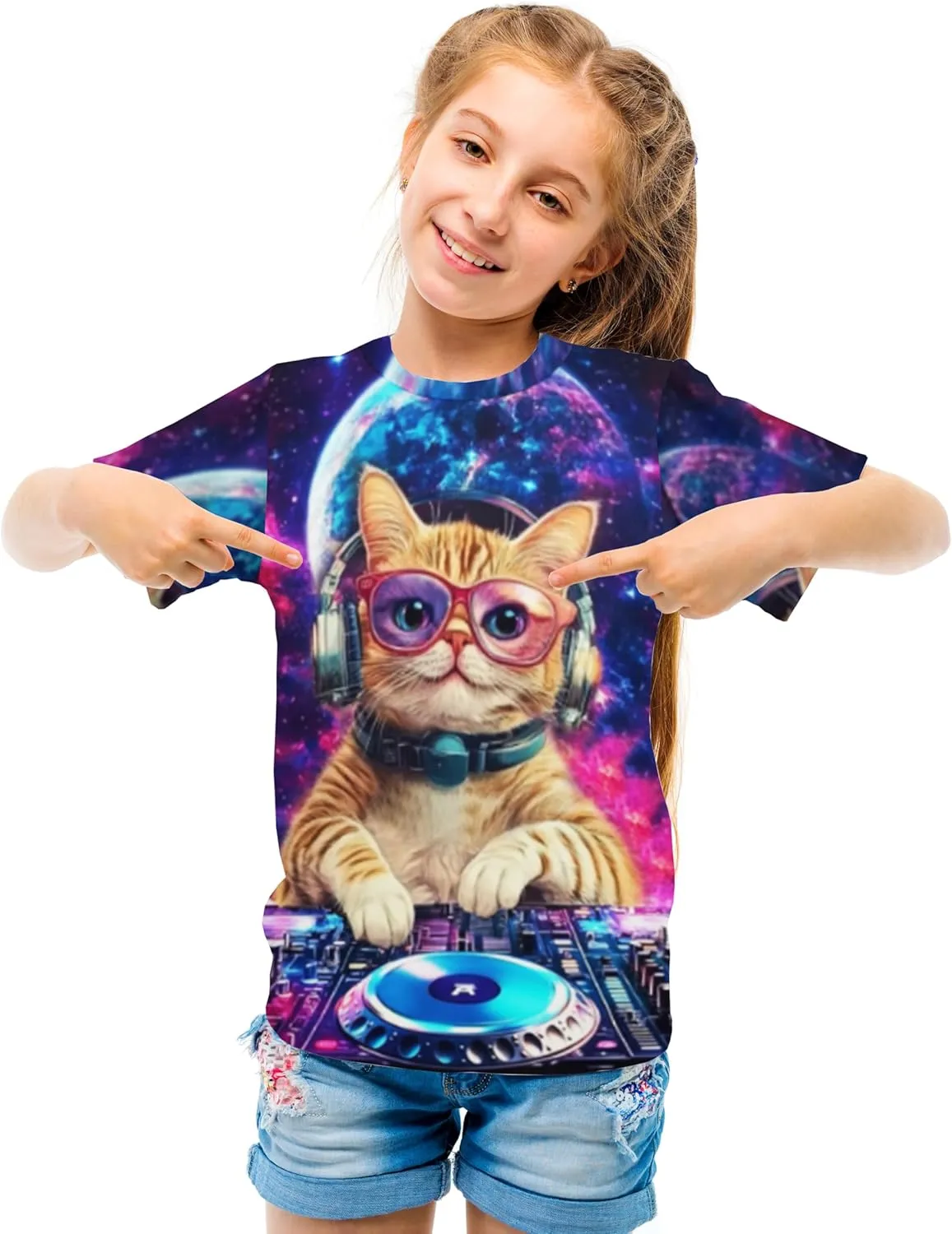 3D Graphic Boys Girls T Shirts, Crewneck Short Sleeve Tees for Teens