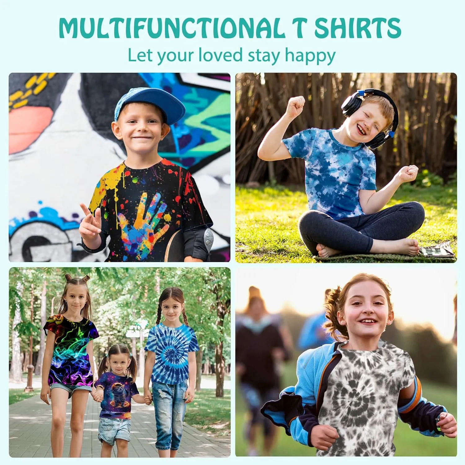 3D Graphic Boys Girls T Shirts, Crewneck Short Sleeve Tees for Teens