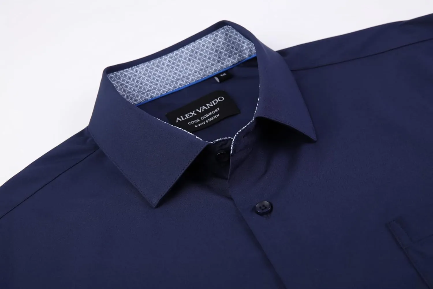 Alex Vando Mens Dress Shirts Regular Fit Long Sleeve Stretch Business Dress Shirts for Men