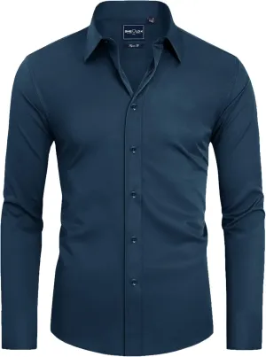 Alimens & Gentle Slim Fit Mens Dress Shirts for Men Button Down Long Sleeve Dress Shirts Wrinkle Free Formal Stain Proof