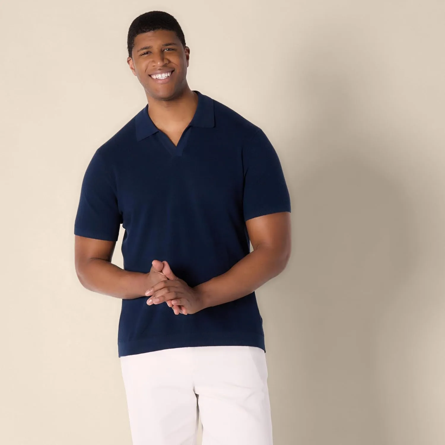 Amazon Essentials Men's Regular-Fit Short-Sleeve Knit Polo Sweater