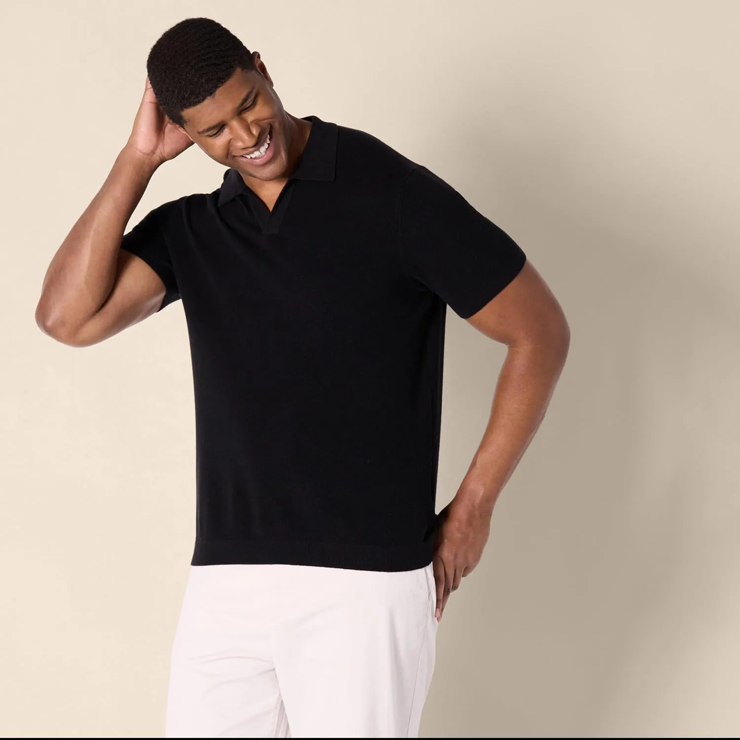 Amazon Essentials Men's Regular-Fit Short-Sleeve Knit Polo Sweater