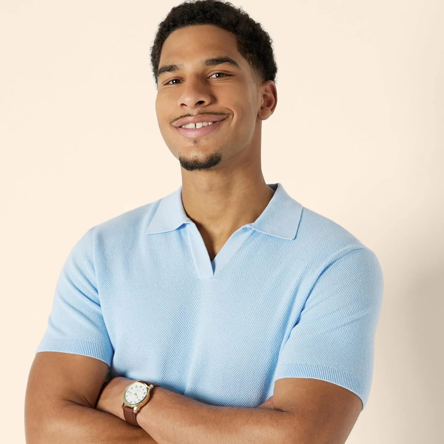 Amazon Essentials Men's Regular-Fit Short-Sleeve Knit Polo Sweater