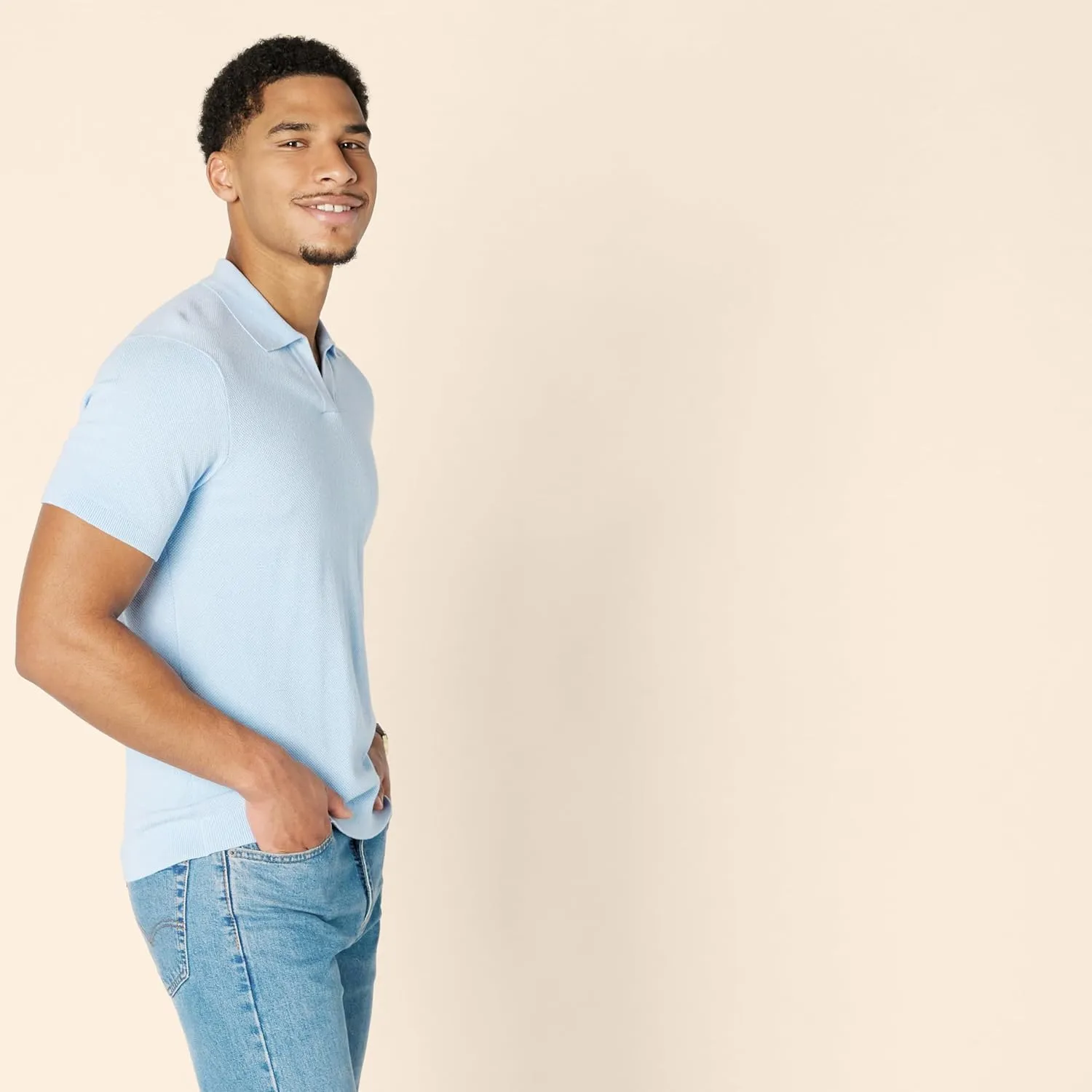 Amazon Essentials Men's Regular-Fit Short-Sleeve Knit Polo Sweater