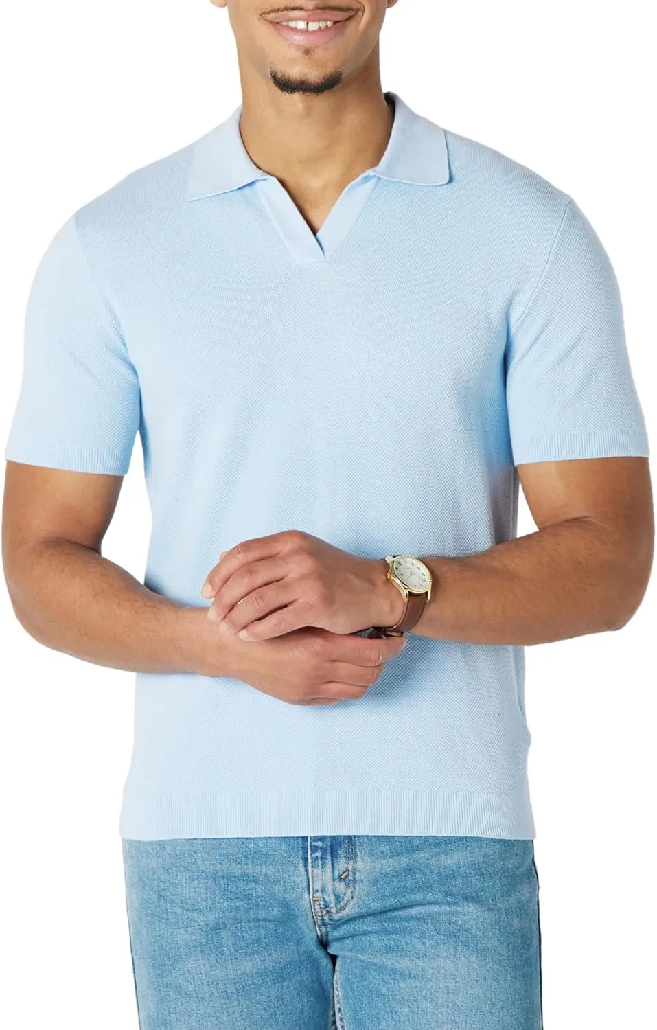 Amazon Essentials Men's Regular-Fit Short-Sleeve Knit Polo Sweater
