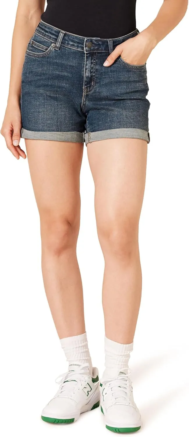 Amazon Essentials Women's Mid-Rise Slim Fit 4" Denim Shorts