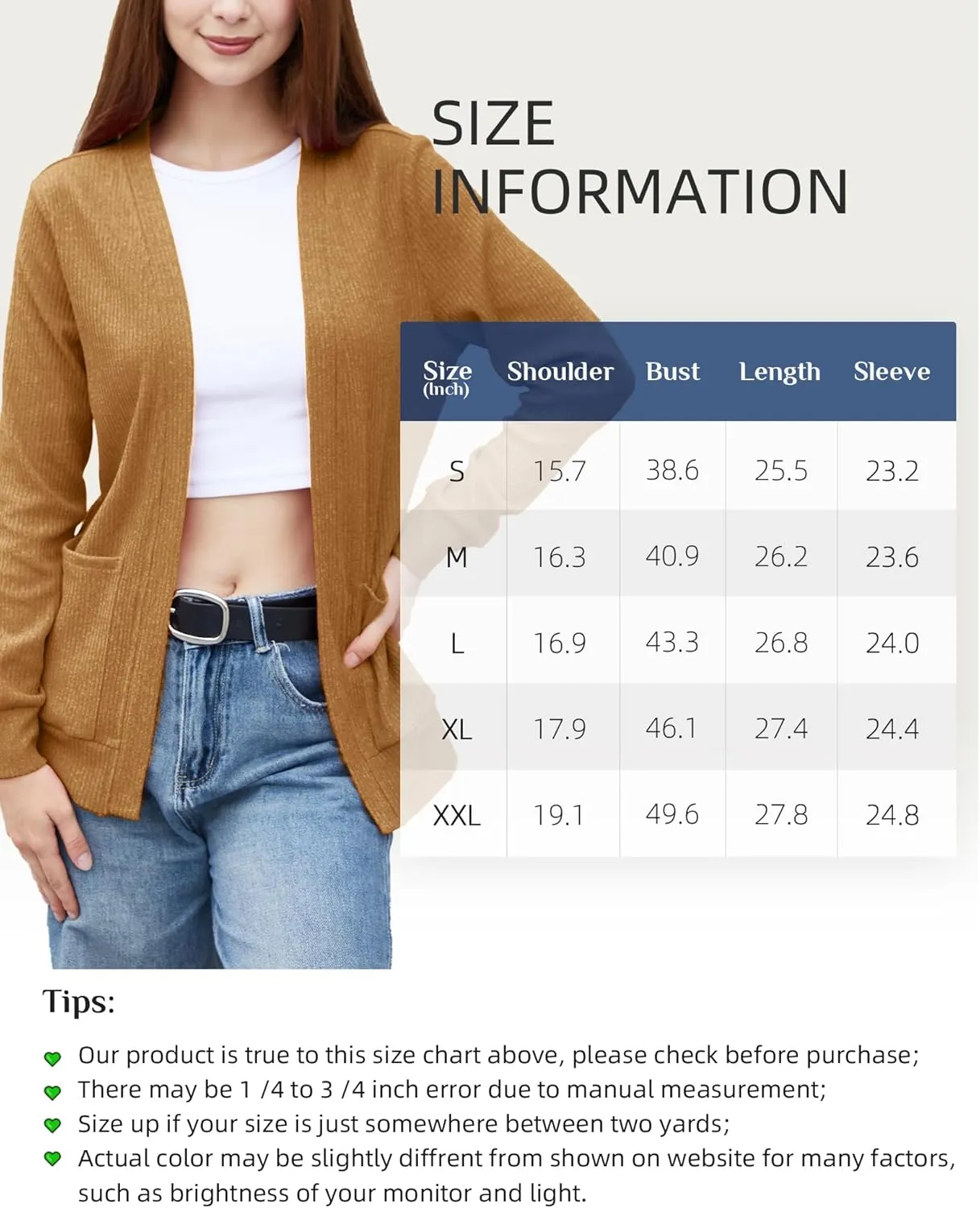 Argstar Women's Cardigan with 4 Pockets (Available in Inner Pocket)