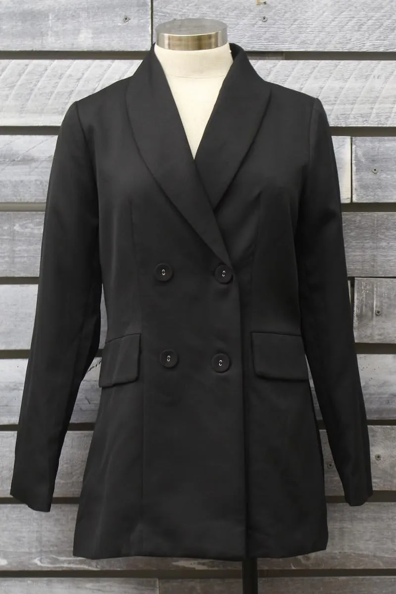 Available Long Sleeve Double Breasted Blazer