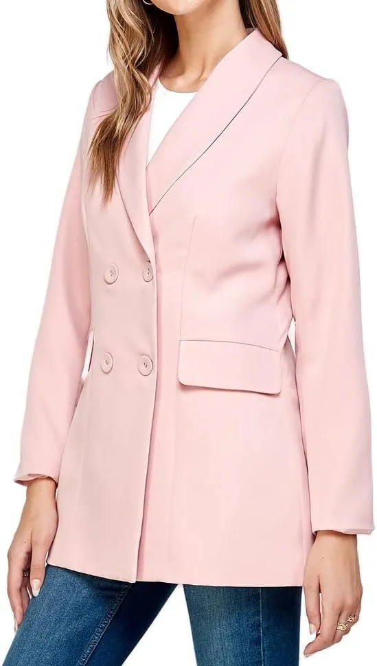 Available Long Sleeve Double Breasted Blazer