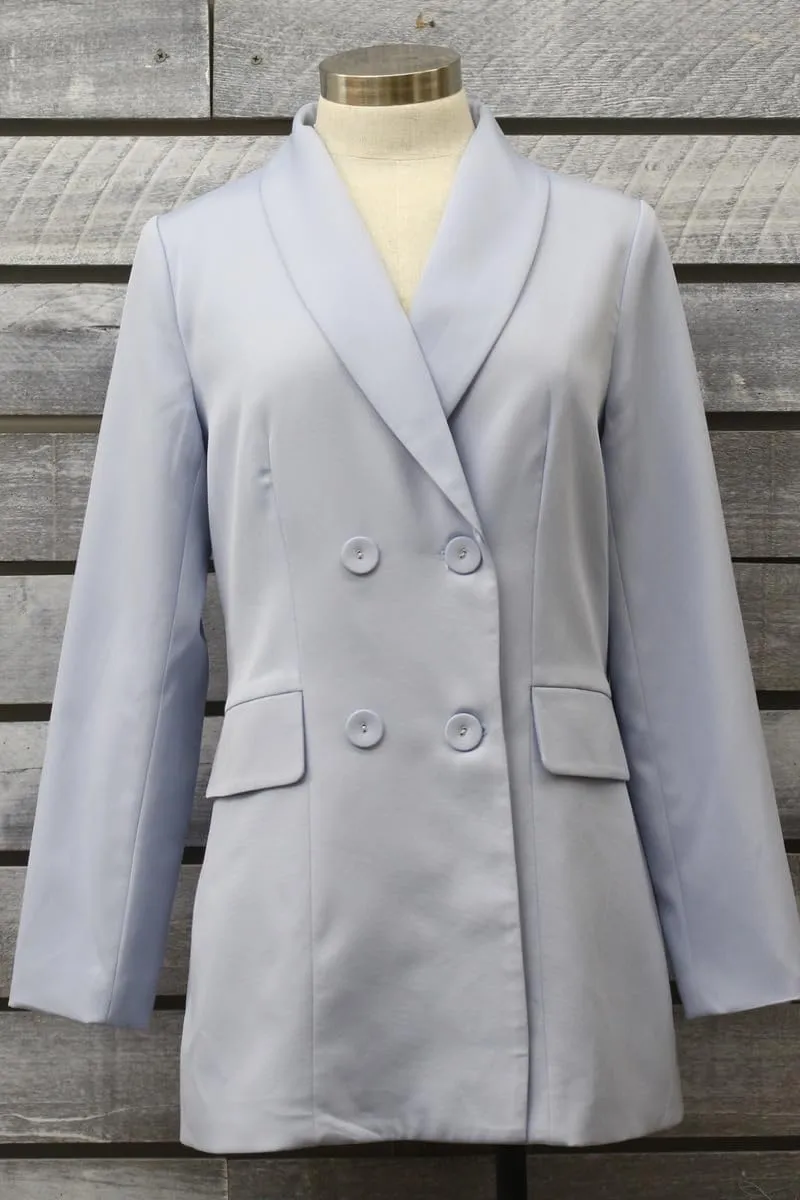 Available Long Sleeve Double Breasted Blazer