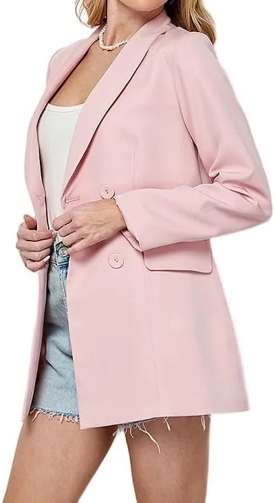 Available Long Sleeve Double Breasted Blazer