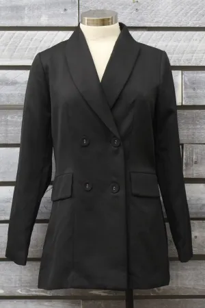 Available Long Sleeve Double Breasted Blazer