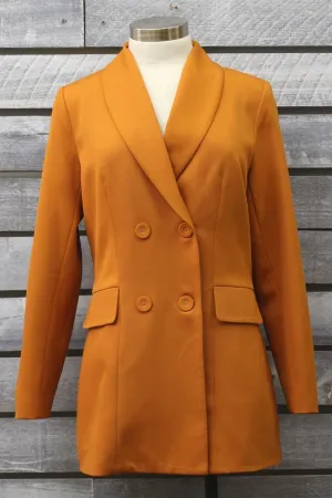 Available Long Sleeve Double Breasted Blazer