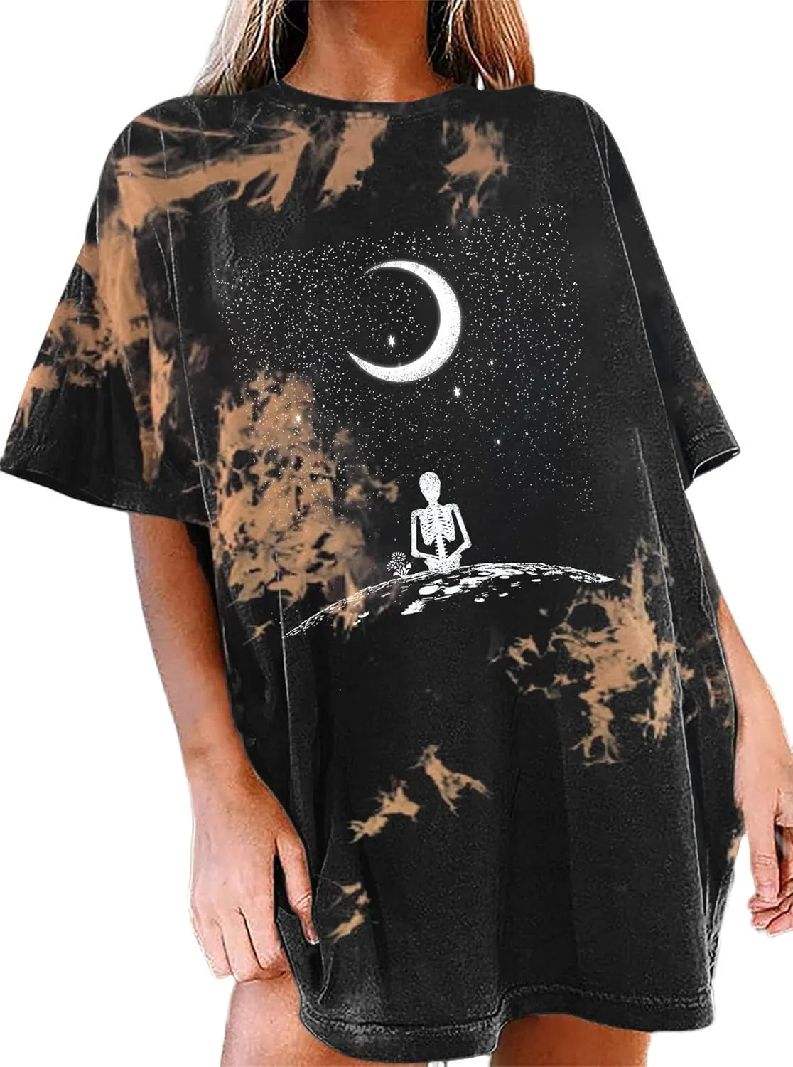 Avanova Women Graphic Letter Print Oversized T Shirt Short Sleeve Casual Summer Loose Fit Tee Top