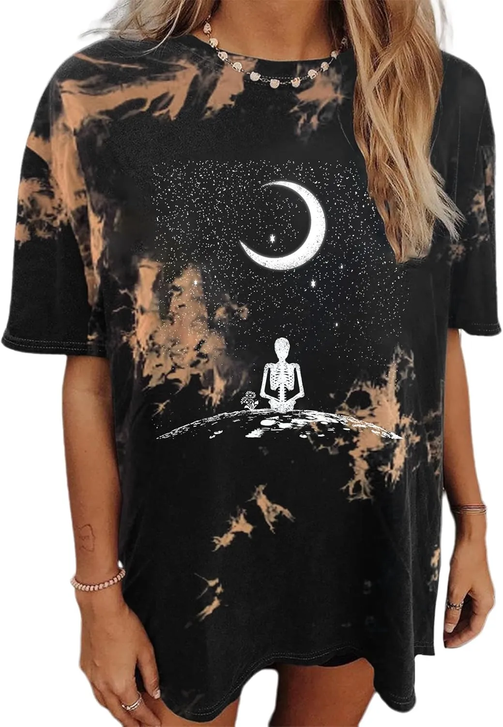 Avanova Women Graphic Letter Print Oversized T Shirt Short Sleeve Casual Summer Loose Fit Tee Top