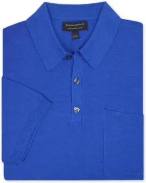 Banana Republic Mens Standard Fit Slub Knit Cotton Three Button Sweater Polo,