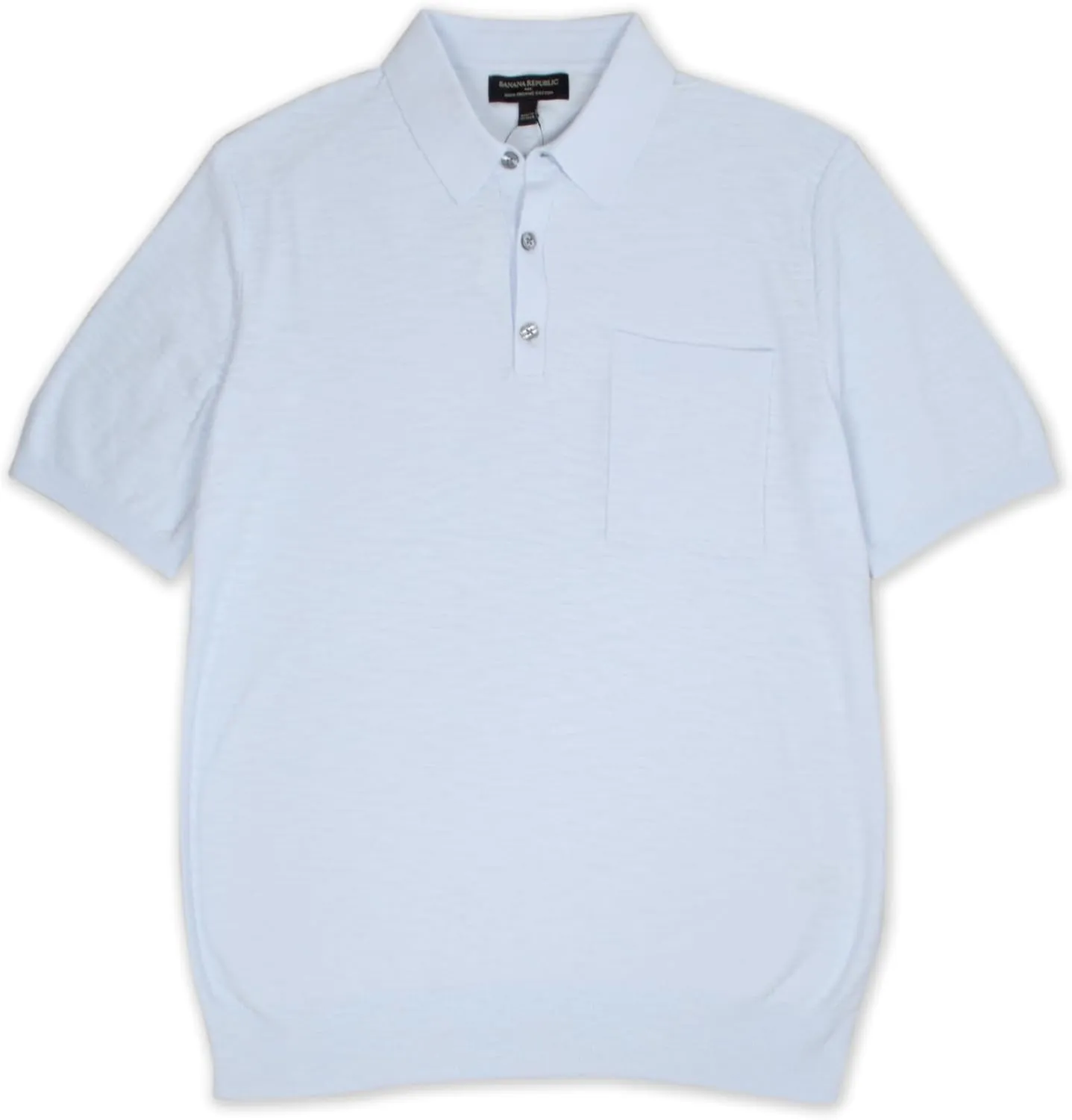Banana Republic Mens Standard Fit Slub Knit Cotton Three Button Sweater Polo,