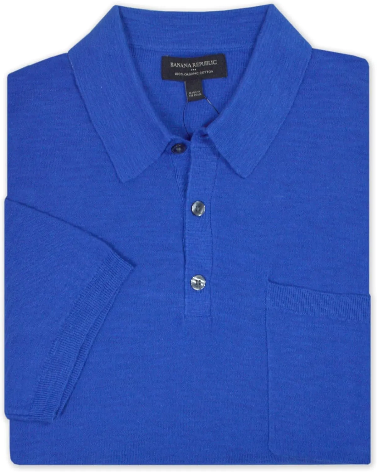 Banana Republic Mens Standard Fit Slub Knit Cotton Three Button Sweater Polo,
