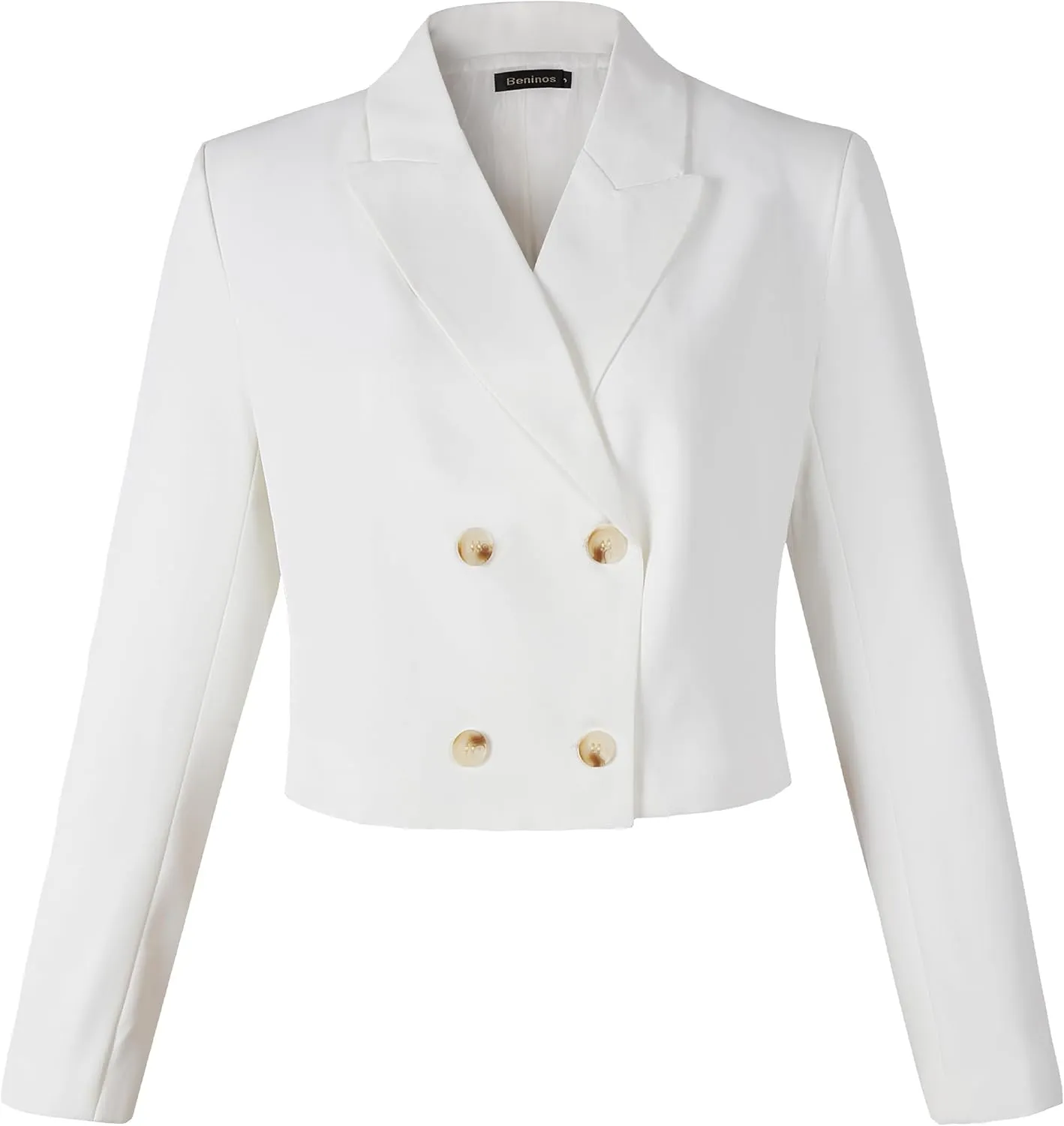 Beninos Women's Double Breasted Cropped Blazer Jackets