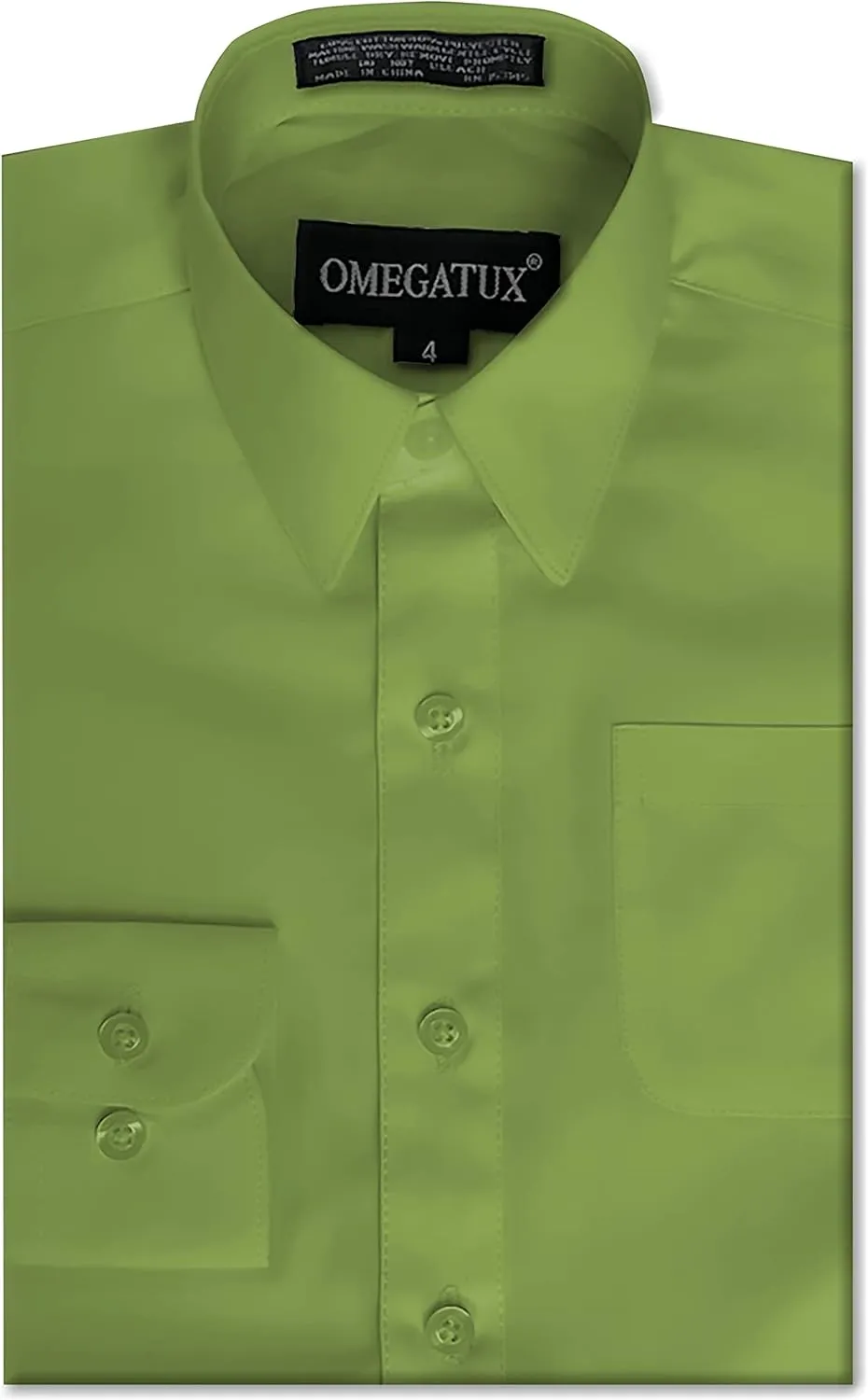 Boys Long Sleeve Solid Color Dress Shirts