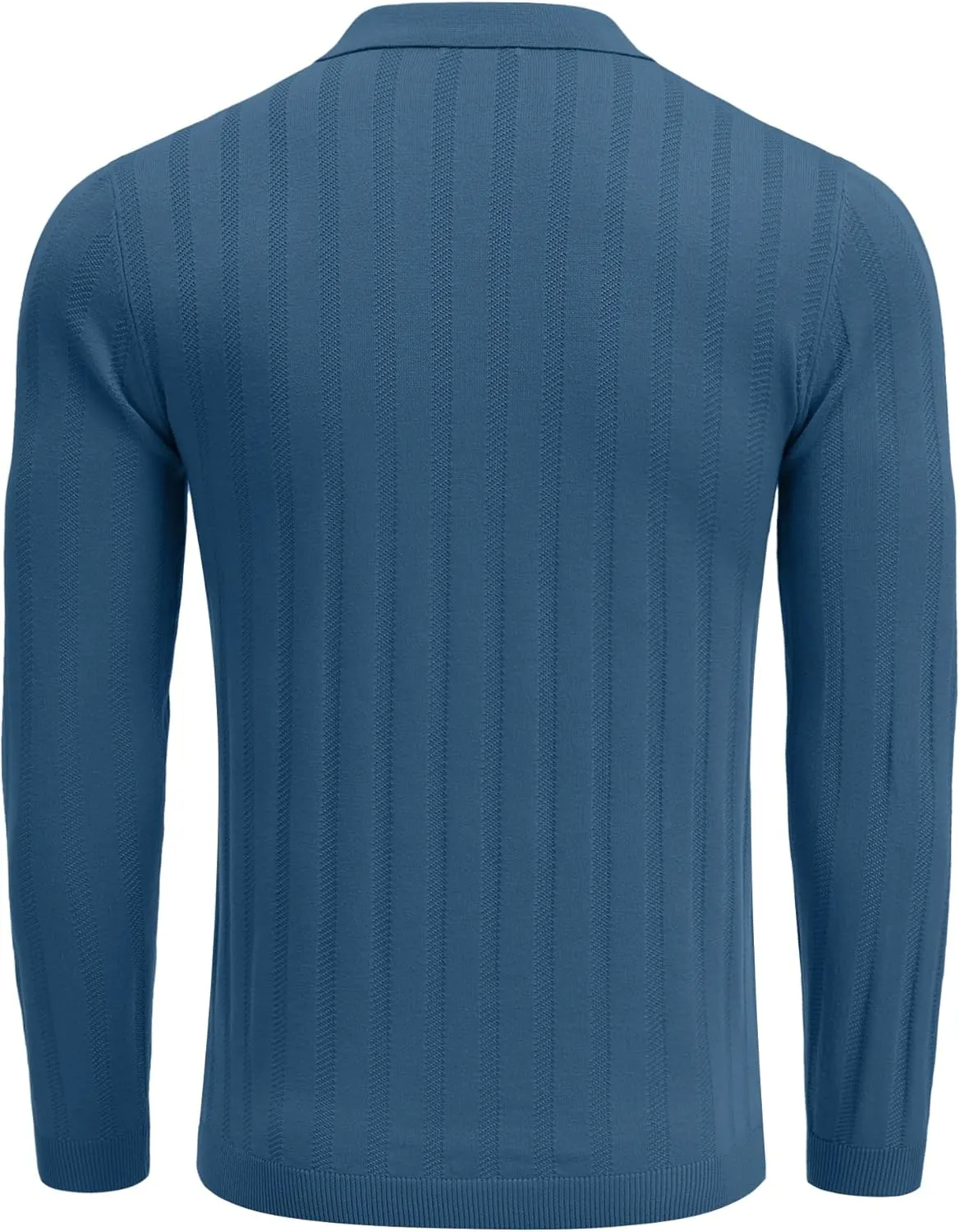 COOFANDY Men's Knit Polo Shirt Casual Long Sleeve Polo Sweater Dress Collar Polo Classic Golf Shirts