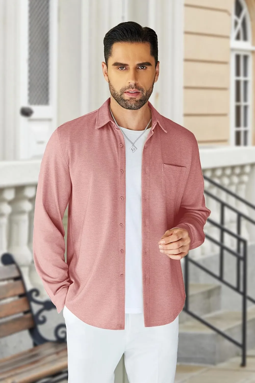 COOFANDY Men's Wrinkle Free Shirt Casual Button Down Long Sleeve Dress Shirts