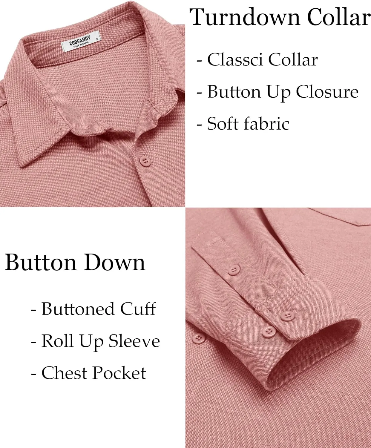COOFANDY Men's Wrinkle Free Shirt Casual Button Down Long Sleeve Dress Shirts