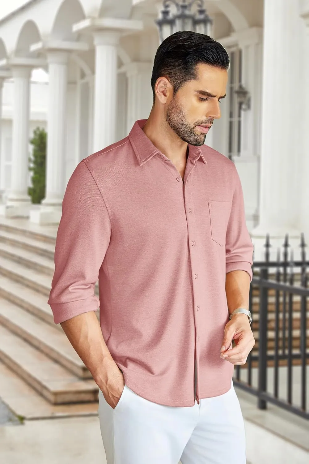 COOFANDY Men's Wrinkle Free Shirt Casual Button Down Long Sleeve Dress Shirts
