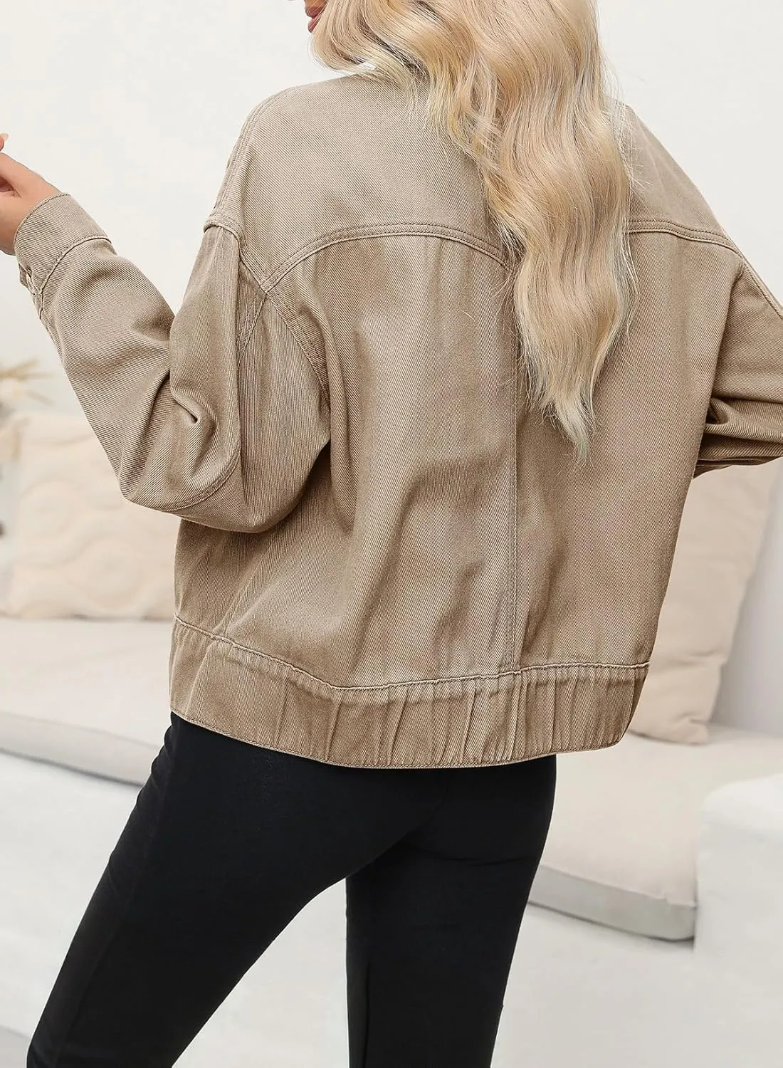 Dokotoo Women's Cargo Jean Jacket - Cropped Button Spring Fashion Coat for Women