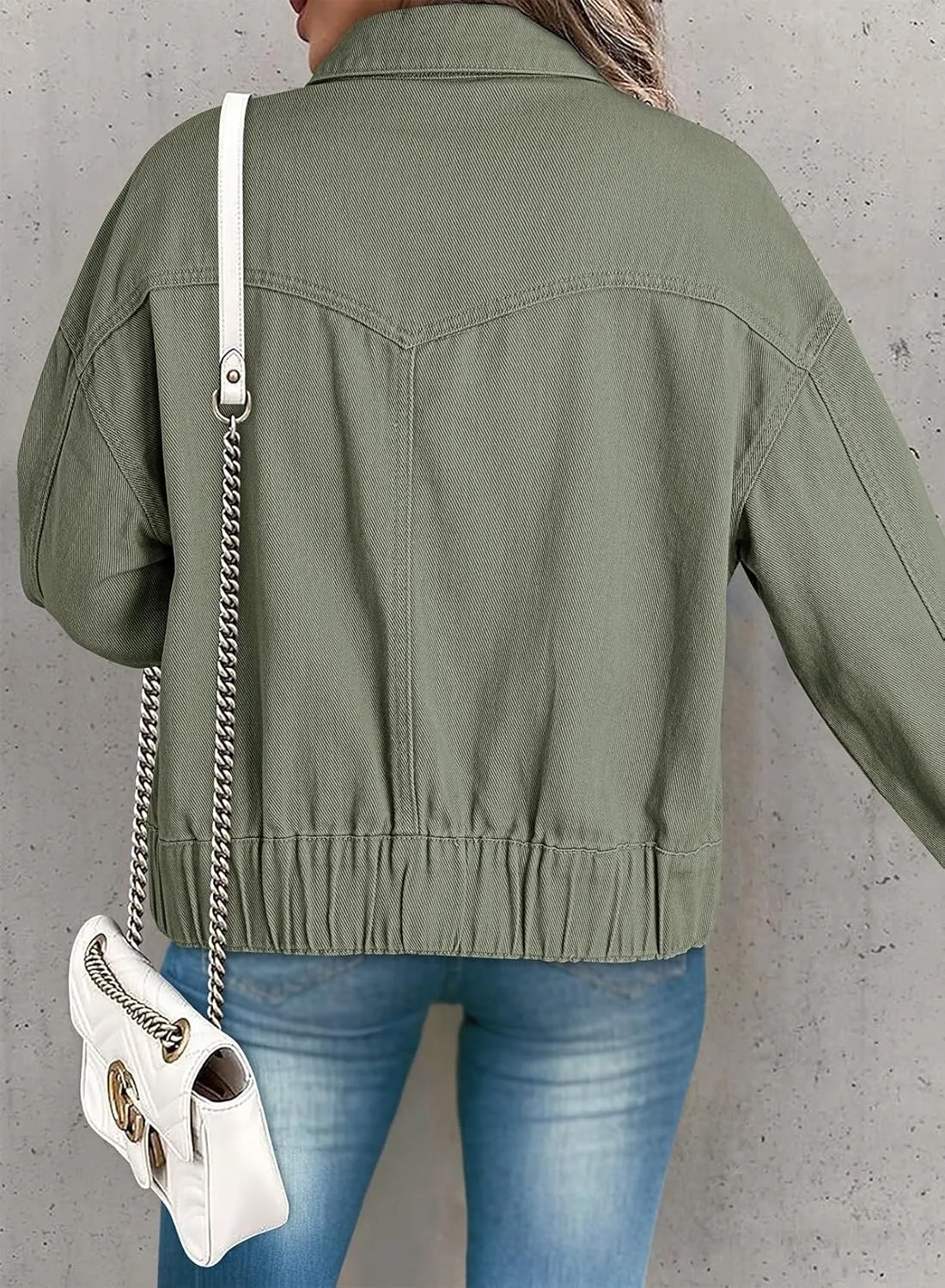 Dokotoo Women's Cargo Jean Jacket - Cropped Button Spring Fashion Coat for Women