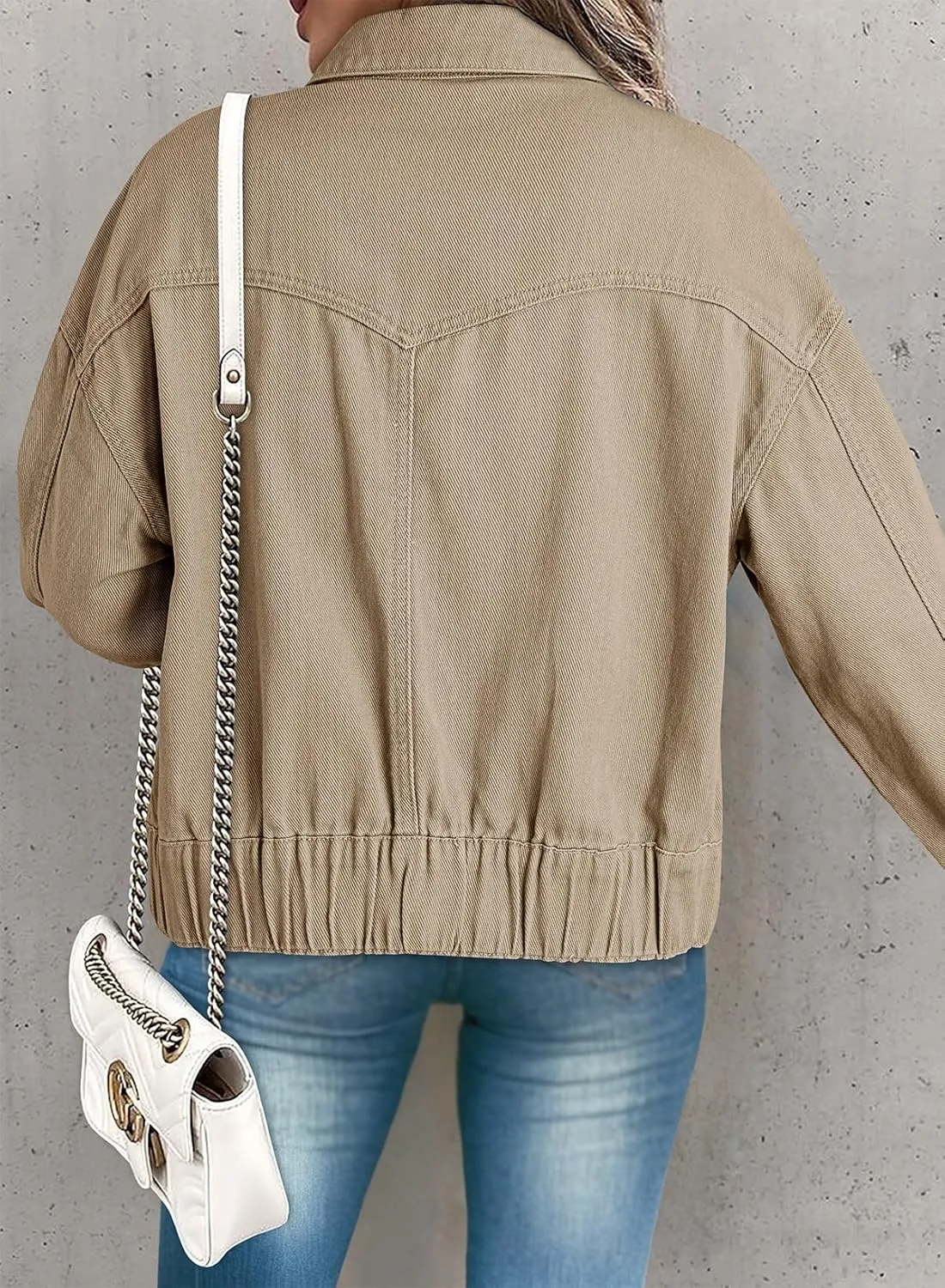 Dokotoo Women's Cargo Jean Jacket - Cropped Button Spring Fashion Coat for Women