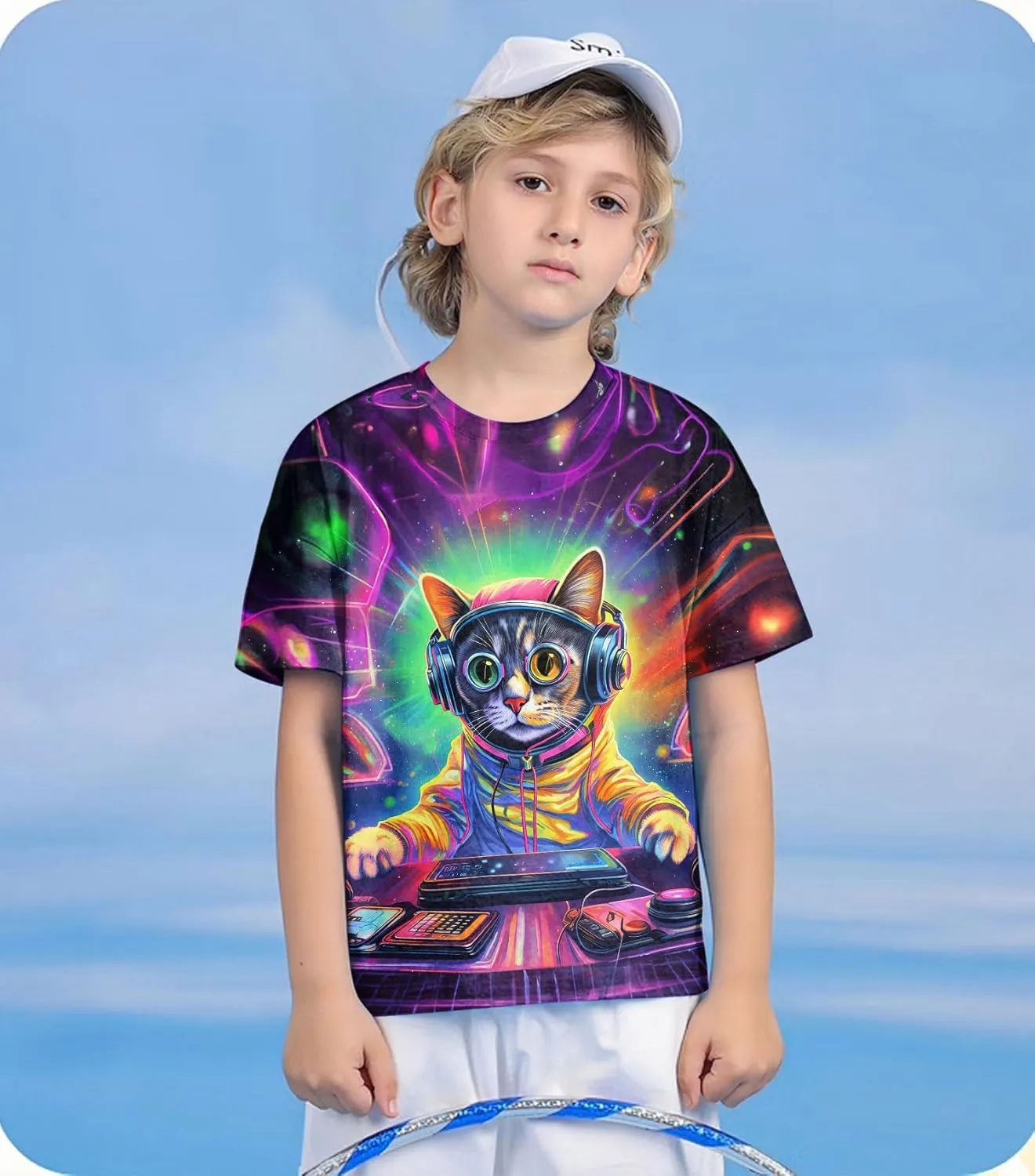 Enlifety Boys Girls T-Shirts 3D Graphic Shirts Kids Cool Short Sleeve Tees Size 4-14T