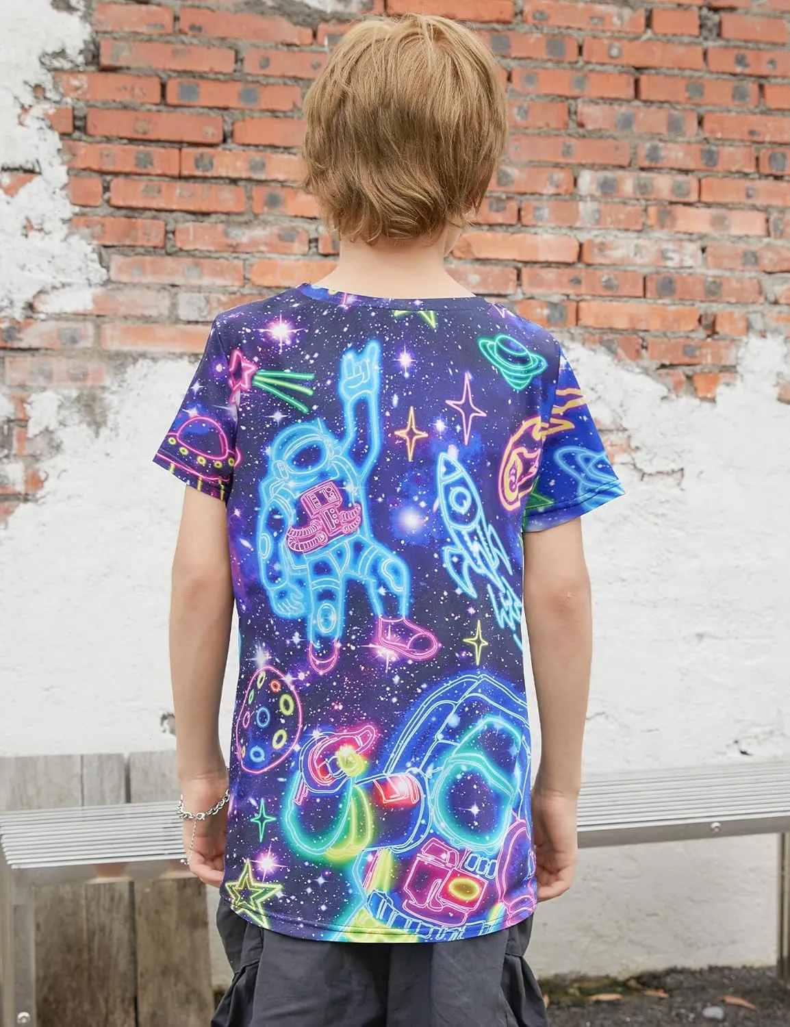 Enlifety Boys Girls T-Shirts 3D Graphic Shirts Kids Cool Short Sleeve Tees Size 4-14T