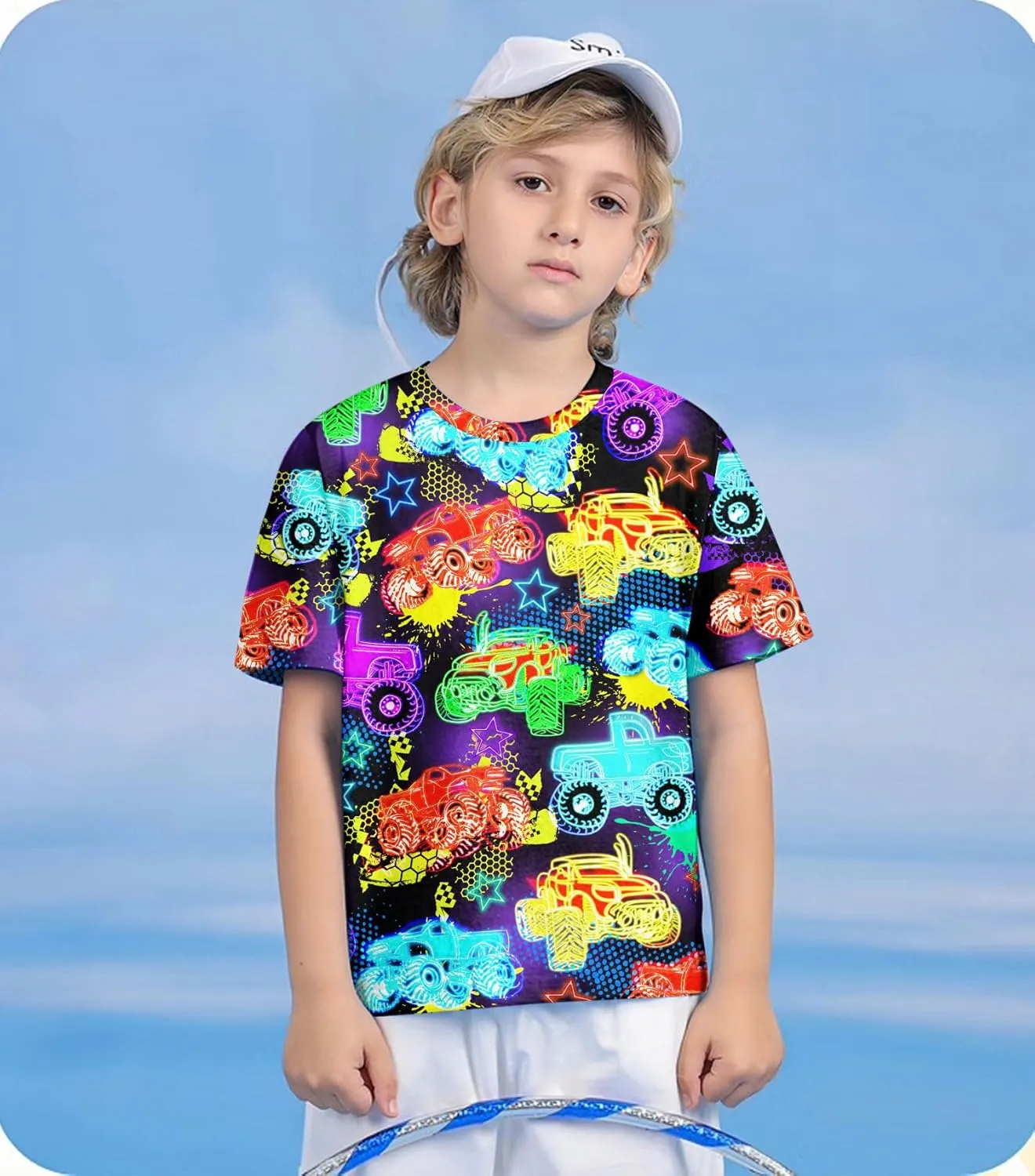 Enlifety Boys Girls T-Shirts 3D Graphic Shirts Kids Cool Short Sleeve Tees Size 4-14T