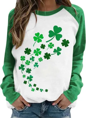 Fronage Women's Floral Printed Sweatshirt Long Sleeve Crewneck Casual Loose Vintage FLower Graphic Pullover Tops