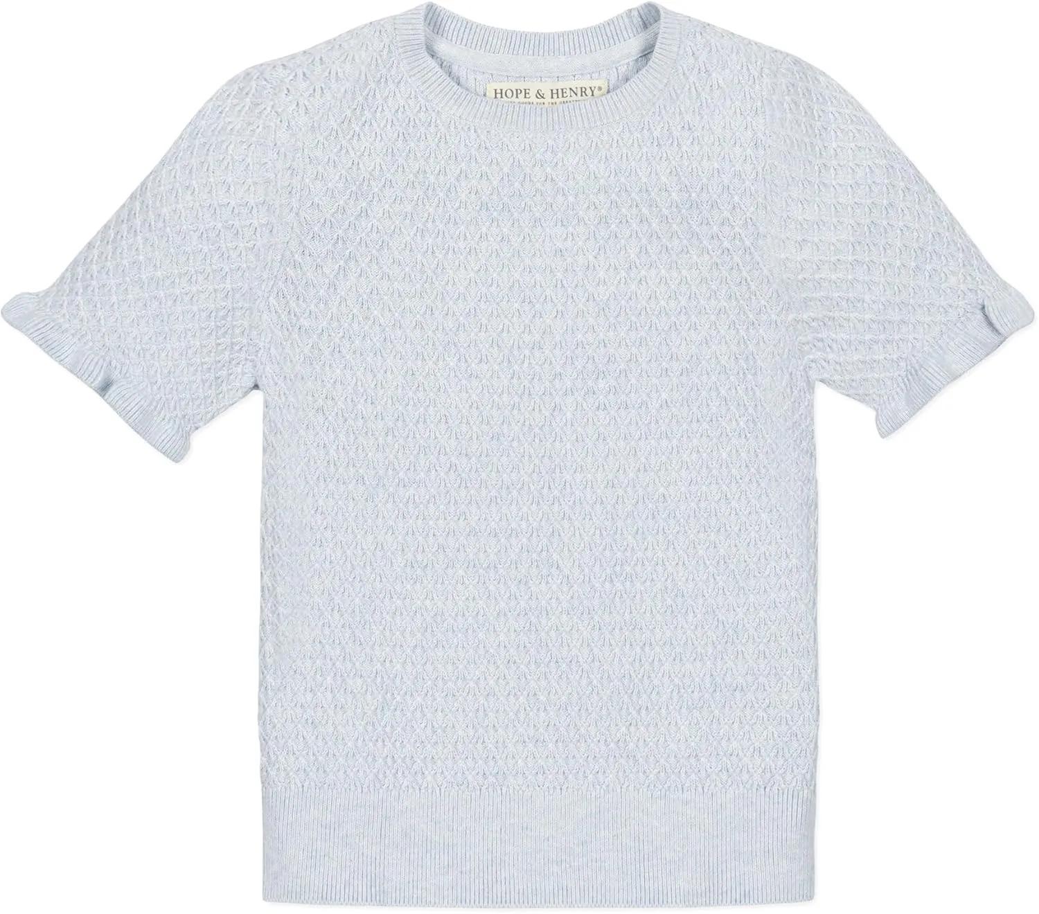 Hope & Henry Girls' Short Sleeve Sweater Top