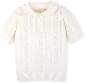 Hope & Henry Girls' Short Sleeve Sweater Top