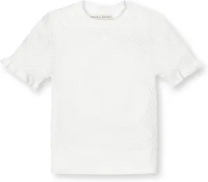 Hope & Henry Girls' Short Sleeve Sweater Top