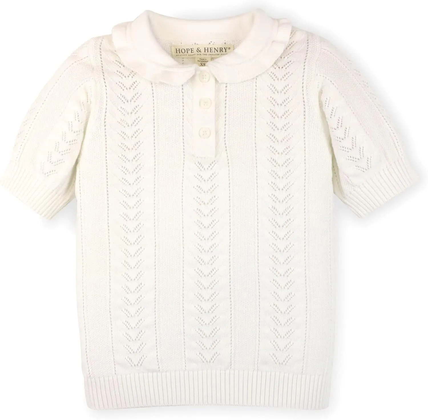Hope & Henry Girls' Short Sleeve Sweater Top