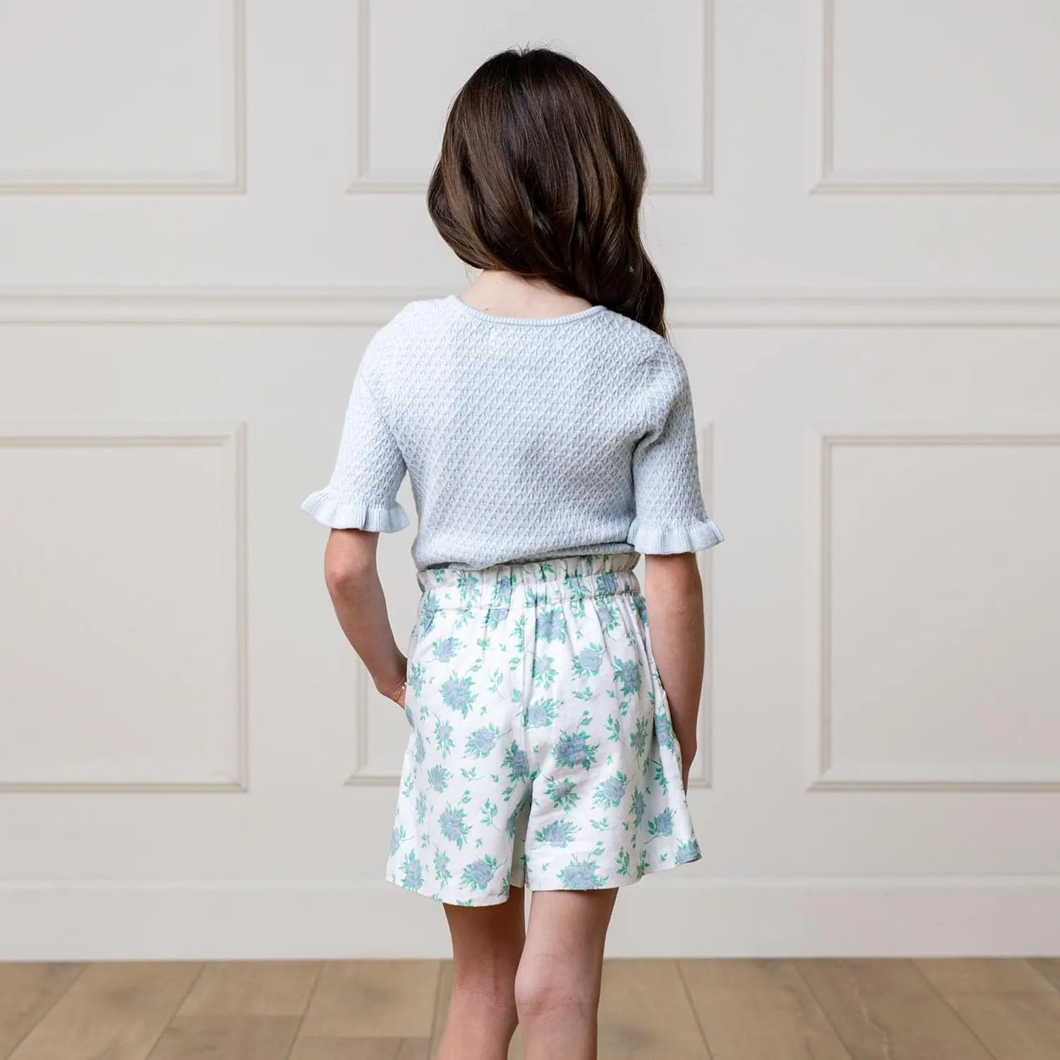 Hope & Henry Girls' Short Sleeve Sweater Top