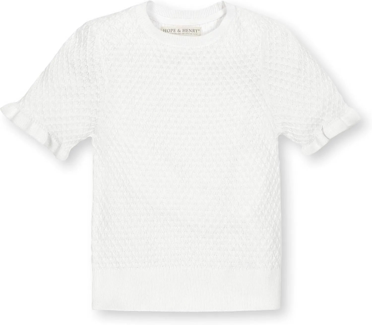 Hope & Henry Girls' Short Sleeve Sweater Top