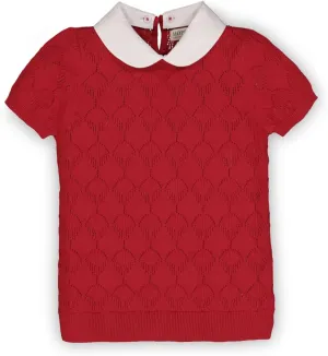 Hope & Henry Girls' Short Sleeve Sweater Top