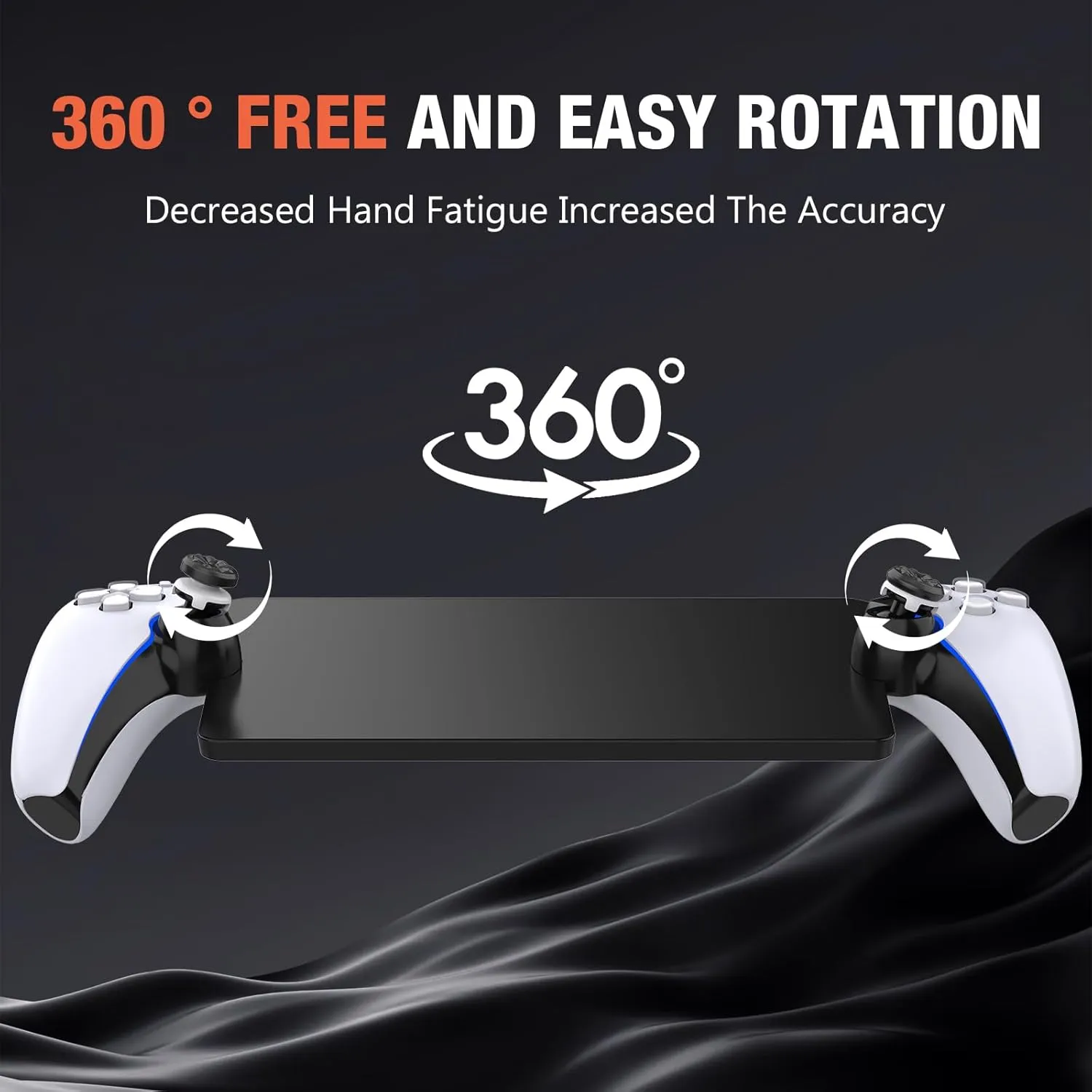 Joystick Caps Accessories for PlayStation Portal Remote Player, Thumbs Grips Caps 1 High-Rise & 1 Mid-Rise Concave Anti-Slip Wear-Resistant Thumb Stick Caps for PS5 Portal (Black)