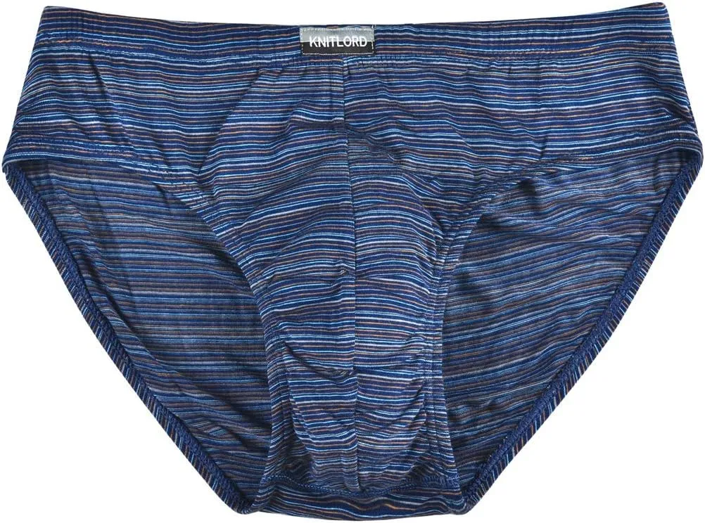 KNITLORD Men's Underwear Bamboo Viscose Soft Lightweight Mid/Low Rise Briefs 3 or 4 Pack