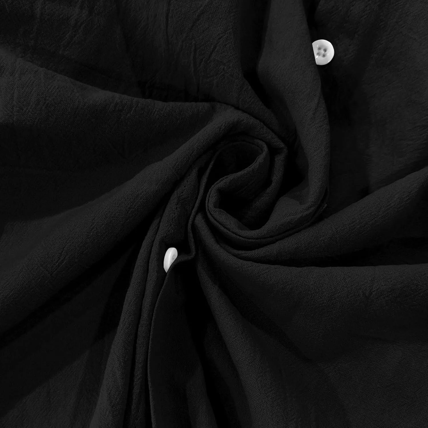 Mens Casual Long Sleeve Cotton Linen Shirts Buttons Down Solid Plain Roll-up Sleeves T-Shirt Henely Summer Beach Tops