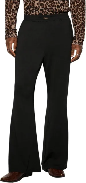 Men's Flared Pants Retro Elastic Waist Bell Bottom Trousers 70s Disco Outfits