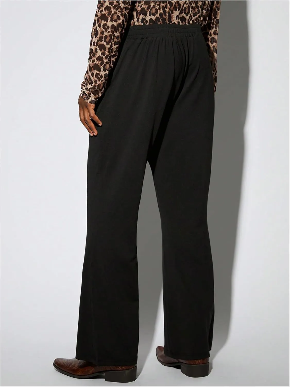 Men's Flared Pants Retro Elastic Waist Bell Bottom Trousers 70s Disco Outfits