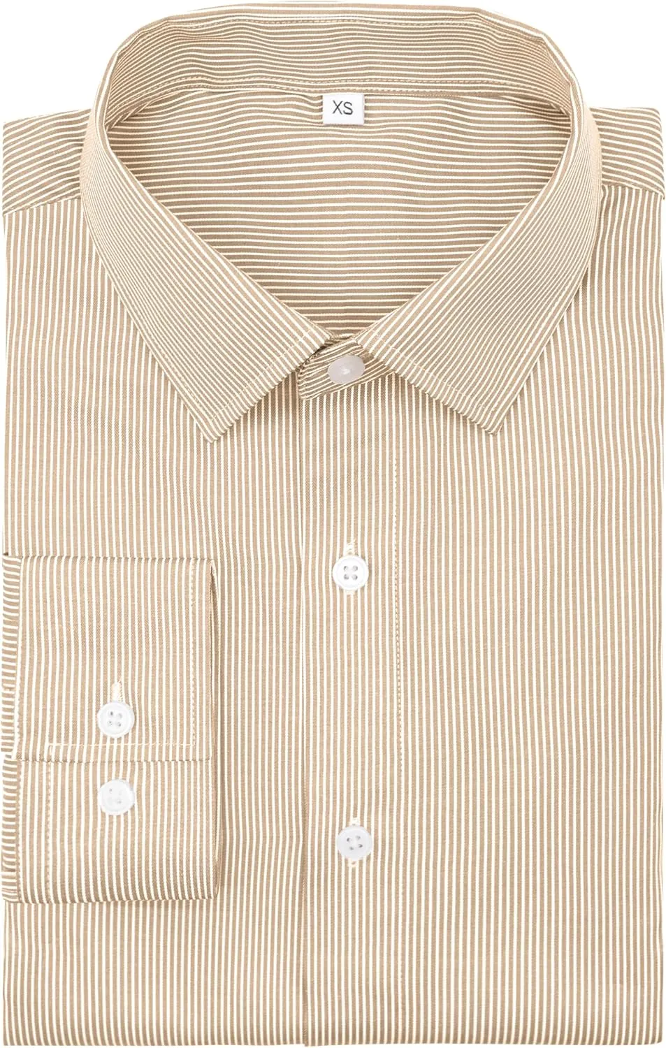 Mens Grade 4 Wrinkle-Resistant Pinstripe Dress Shirts Regular Fit Long Sleeve Button Down Shirts