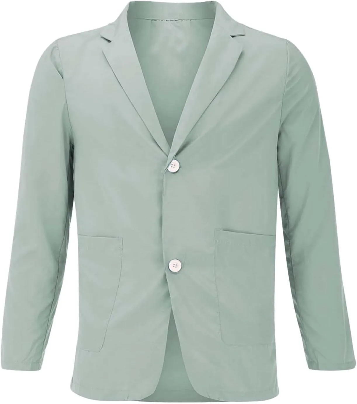 Men's Slim Fit 2-Button Short Sleeved Spring and Summer Casual Lightweight Lapel Thin Blazer Jacket Sport Coat